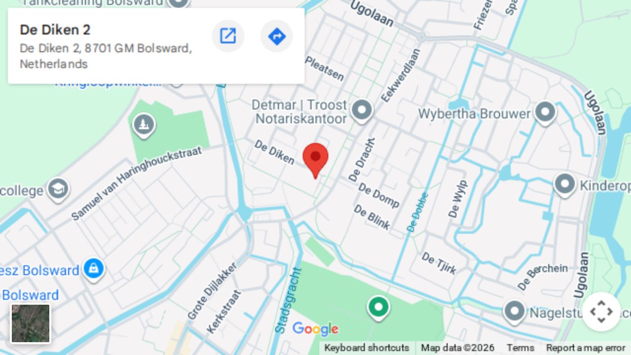 Locatie van Autorijschool Actief op de kaart: De Diken 2 in Bolsward